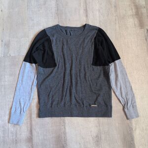 MICHAEL KORS Women's M Gray & Black Sweater Pullover Long Sleeve Soft